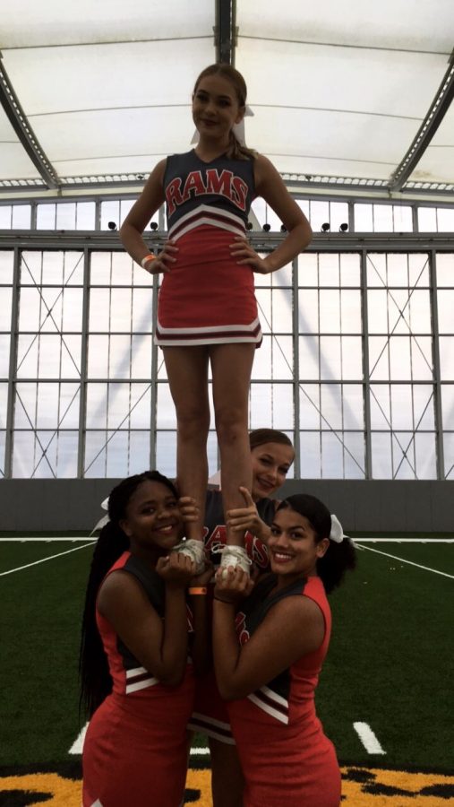 Destiny and her stunt group. Destiny is at the bottom left.